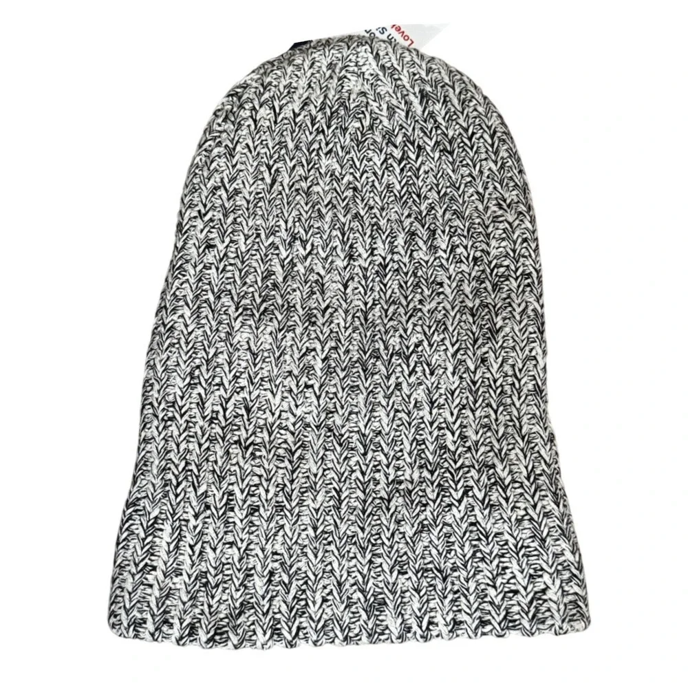 Love Your Melon Classic Collection LoveKnit Beanie Black White Marled Knit Hat